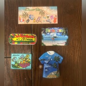 Colorful Travel Souvenir Magnets Set of 5